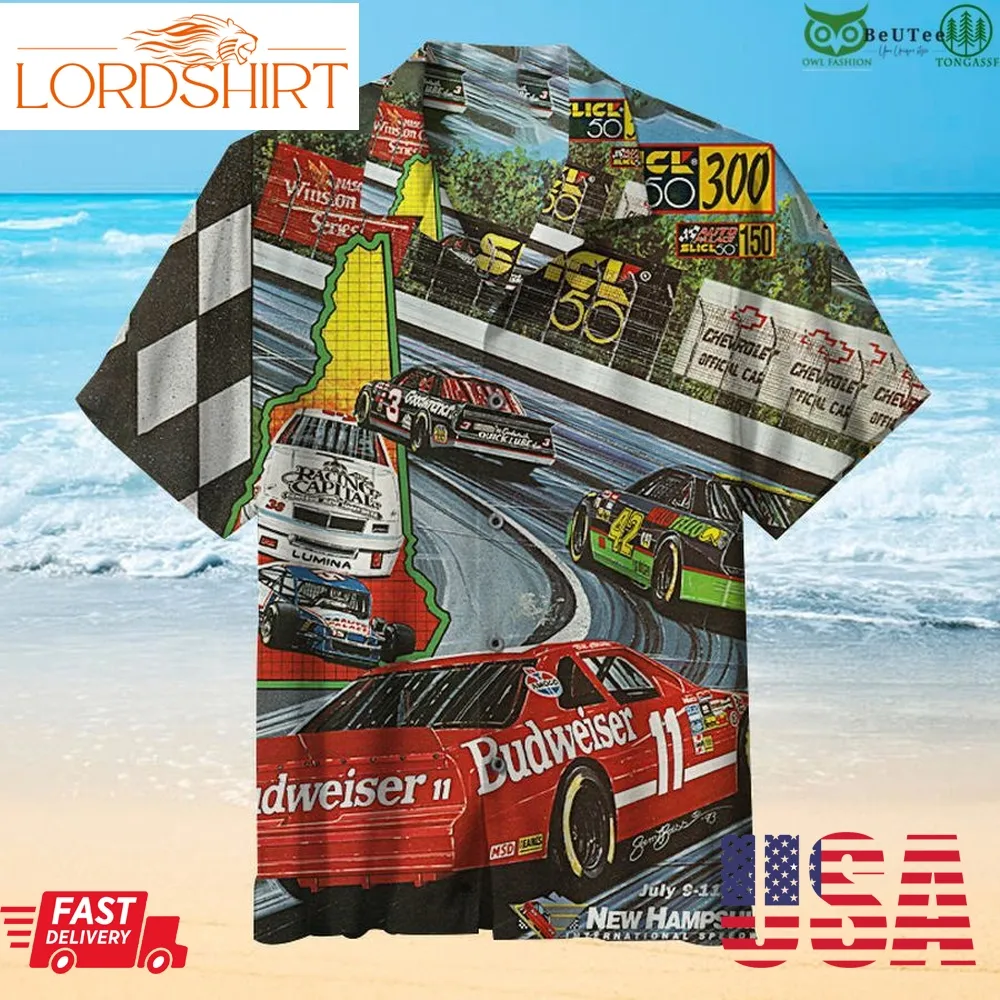 Late Model Sportsman Racing Car Hawaiian Shirt