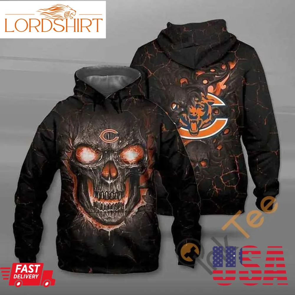 Lava Skull Chicago Bears Hoodie 3D