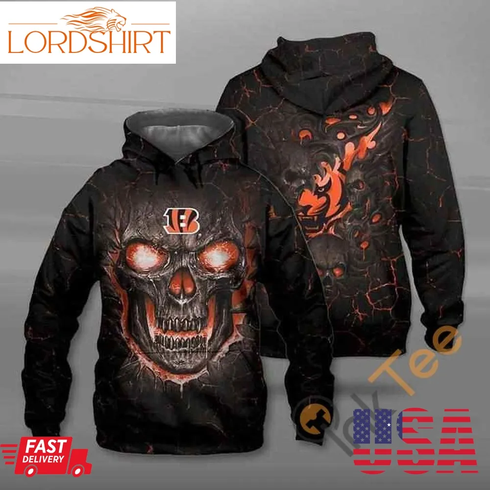 Lava Skull Cincinnati Bengals Hoodie 3D