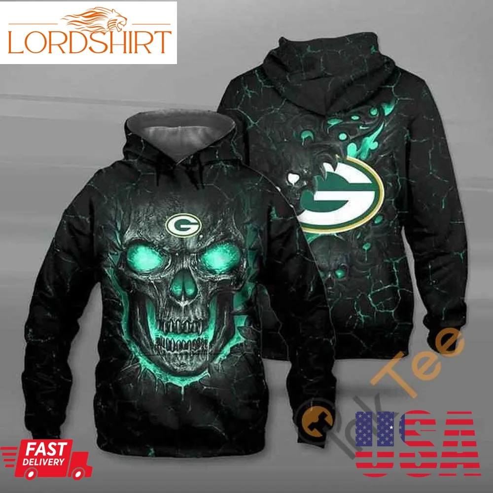 Lava Skull Green Bay Packers Hoodie 3D