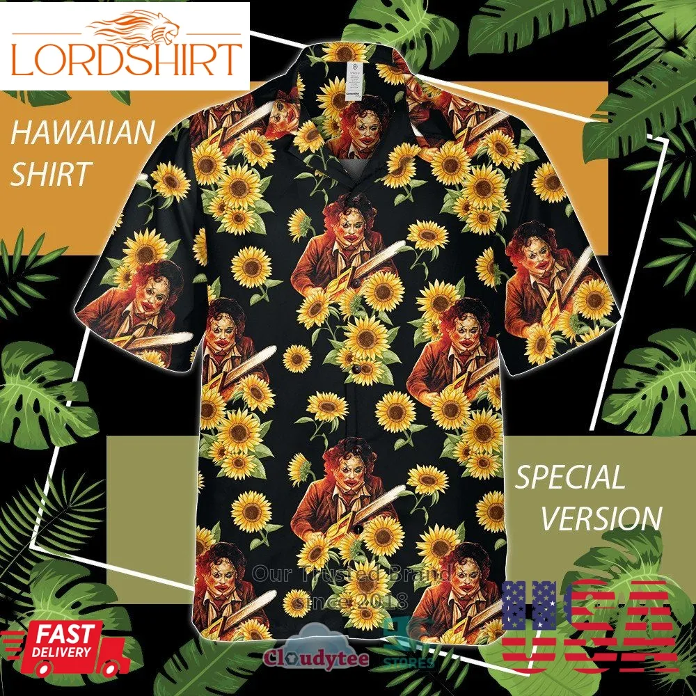 Leatherface Halloween Flower Hawaiian Shirt