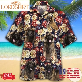 Leonberger Dog Lovers Red Plaid Pattern Hawaiian Shirt