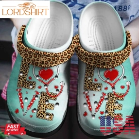 Leopard Nurse Shoes   Love Nurse Life Clogs Crocs Gift   Leopard 3Nr