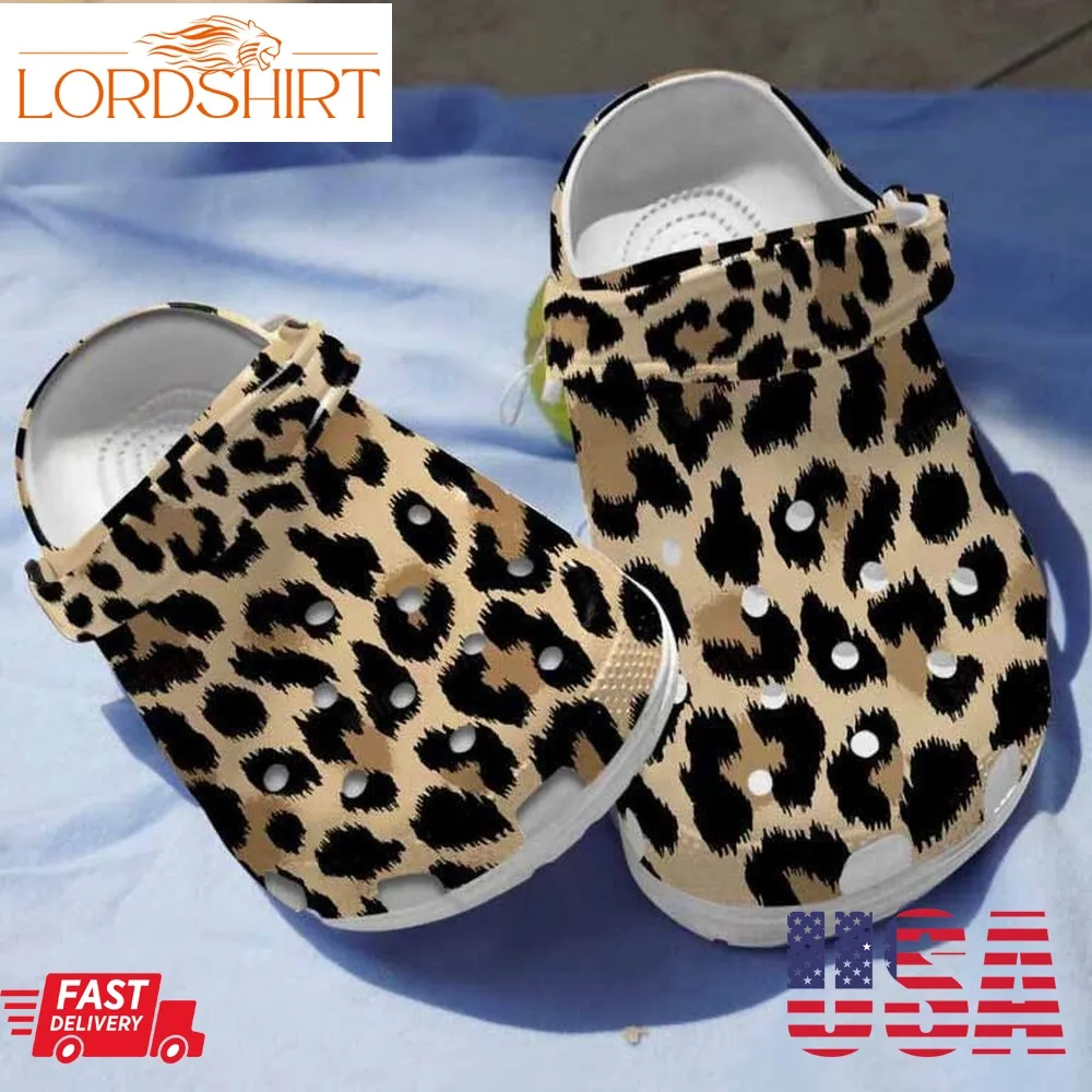 Leopard Skin Clogs Crocs Shoes Halloween Birthday Gifts For Women Girls   Sleopard238