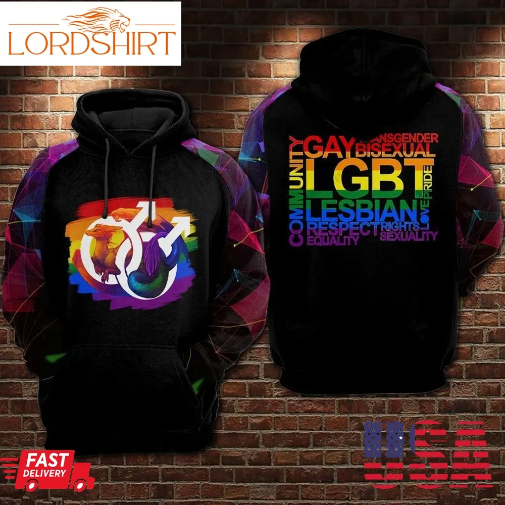 Lgbt Dragon Bisexual Hoodie 3D