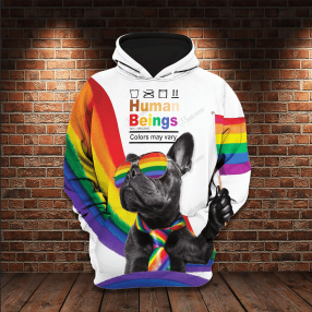 Lgbt French Bull Dog Human Being 3D Hoodie