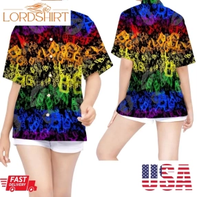 Lgbt Neon Rainbow Color Pride Month Women Hawaiian Shirt