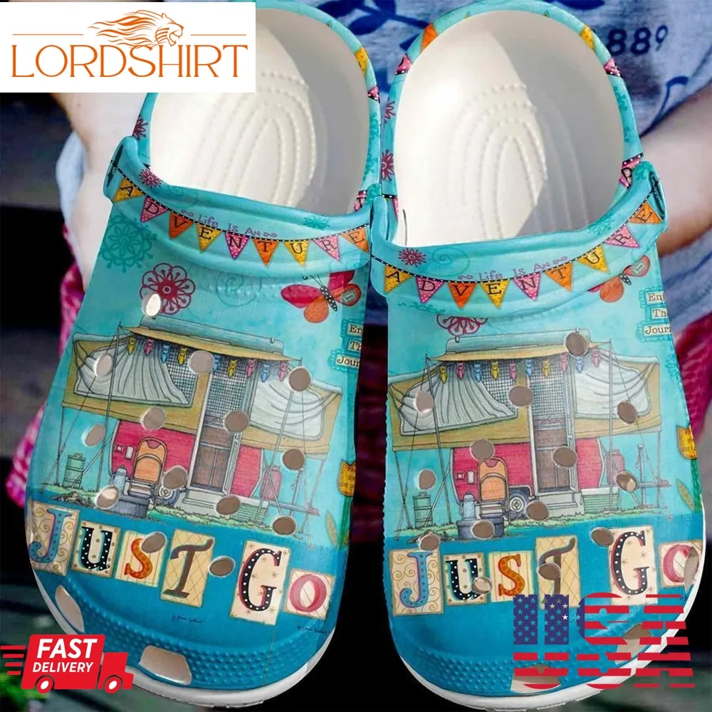 Life Is An Adventure Shoes Clog   Just Go In Bus Crocs Crocbland Clog Birthday Gift For Boy Girl