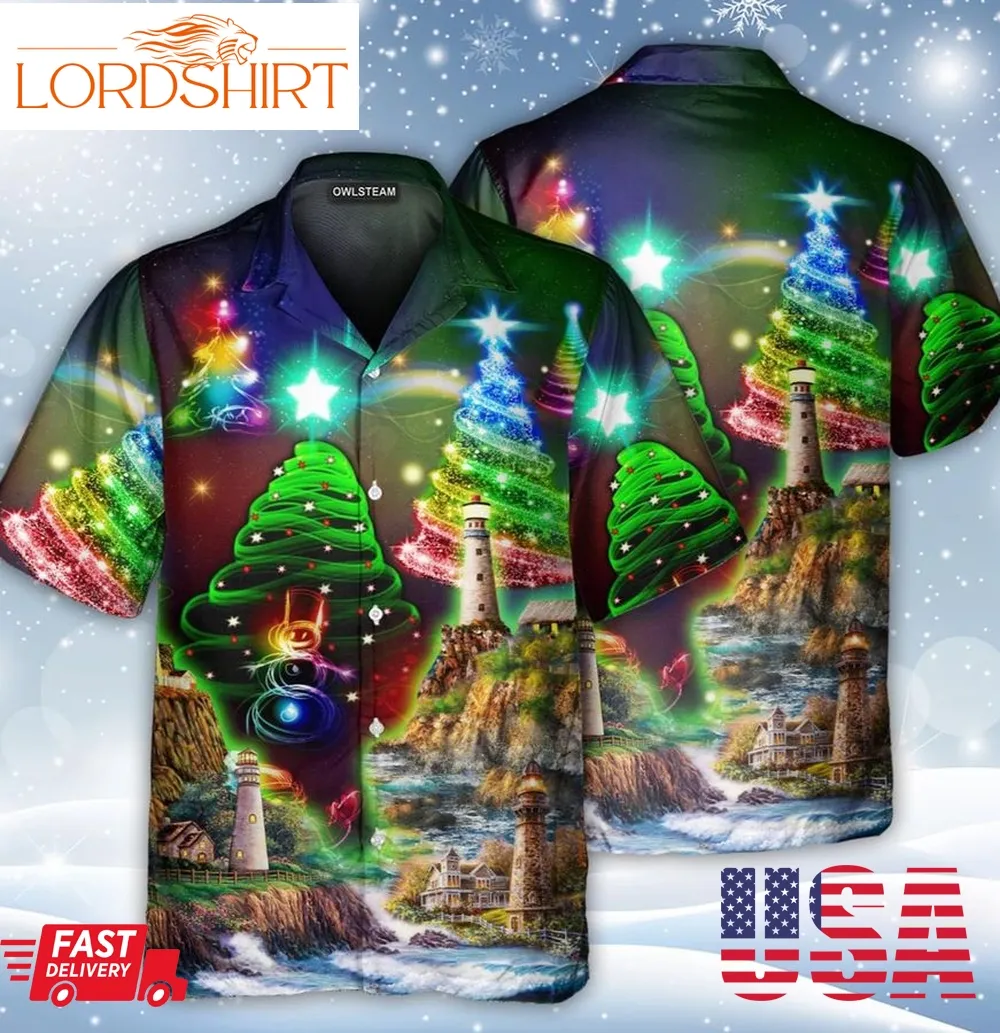 Lighthouse Christmas Hawaiian Shirt