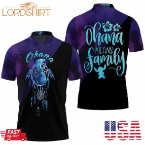 Lilo And Stitch Ohana Means Family Dreamcatcher Galaxy Style 3D Polo Shirt Model A31924 All Over Print Shirt 3D T Shirt