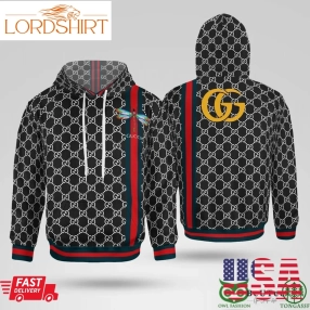 Limited Gucci Black Monogram Dragonfly 3D Hoodie