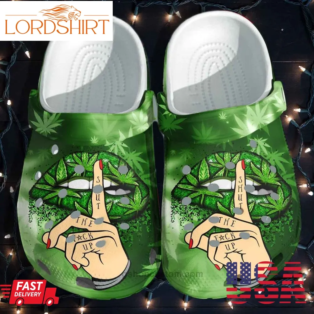 Lip Weed Mother Croc Shoes   Funny Lipstick Shut Up Crocs Clogs Hippie Gift Girl Women Mothers Day    Cr Wl013