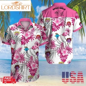 Little Miss Spice Girls Floral Pink And White Hawaiian Shirt