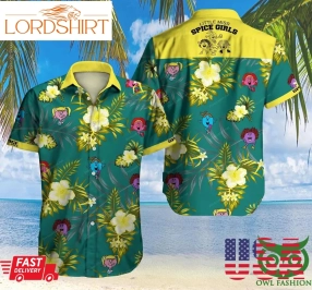 Little Miss Spice Girls Yellow And Turquoise Hawaiian Shirt