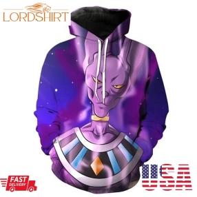 Lord Beerus Dragon Ball Zip Hoodies Custom 3D Hoodie