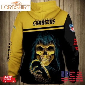 Los Angeles Chargers Hoodies 3D Skull Sweatshirt Pullover Custom