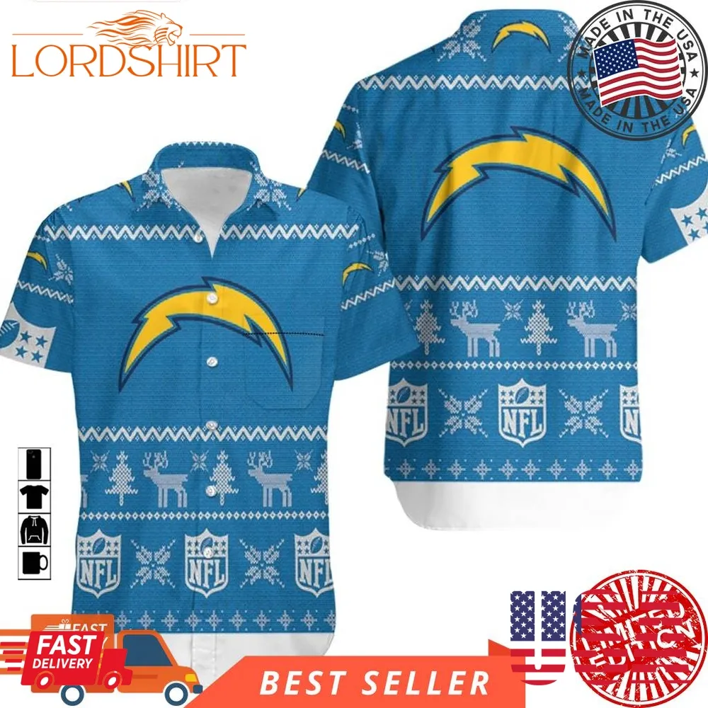 Los Angeles Chargers Nfl Ugly Sweatshirt Christmas 3D Hawaiian Shirt