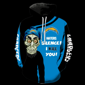 Los Angeles Chargers Skull Full All Over Print V1417 Hoodie Zipper