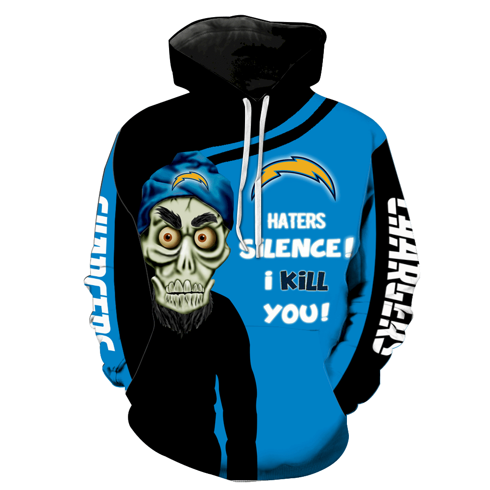 Los Angeles Chargers Skull Full All Over Print V1417 Hoodie Zipper