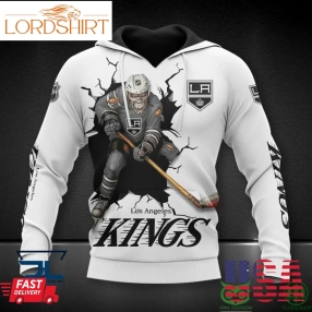 Los Angeles Kings Nhl Skull 3D Hoodie Sweatshirt Jacket