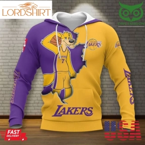 Los Angeles Lakers Nba Dog Mascot Basketball 3D Shirt