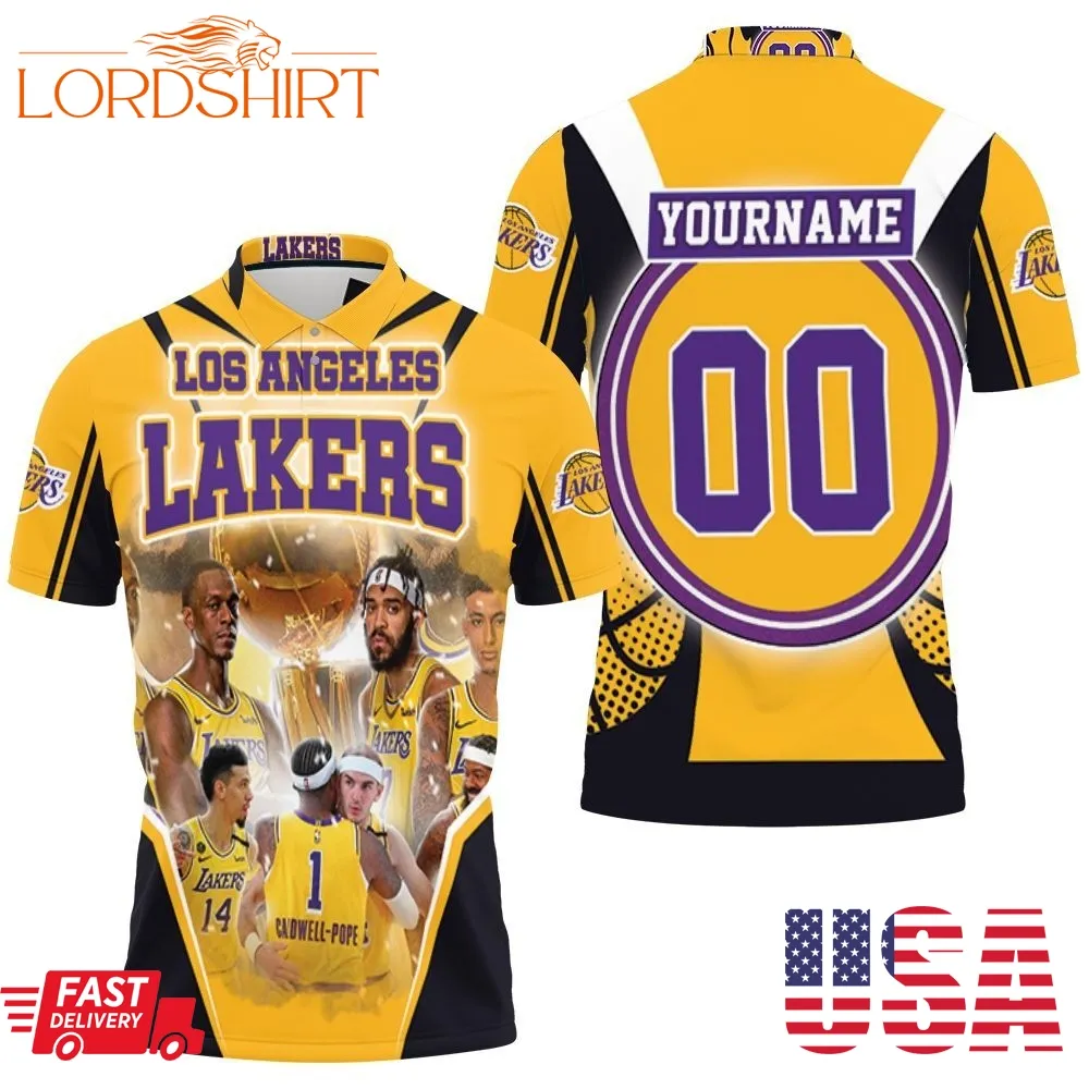 Los Angeles Lakers Player Photo Logo Western Conference Polo Shirt All Over Print Shirt 3D T Shirt