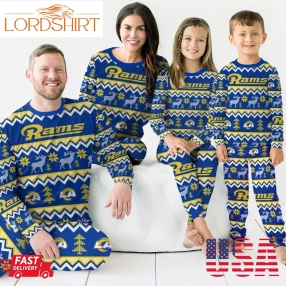 Los Angeles Rams Best Holiday Matching Family Christmas Pajamas Ugly