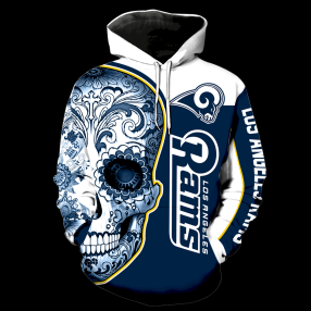 Los Angeles Rams Skull New Full Over Print K1048 Hoodie Zipper