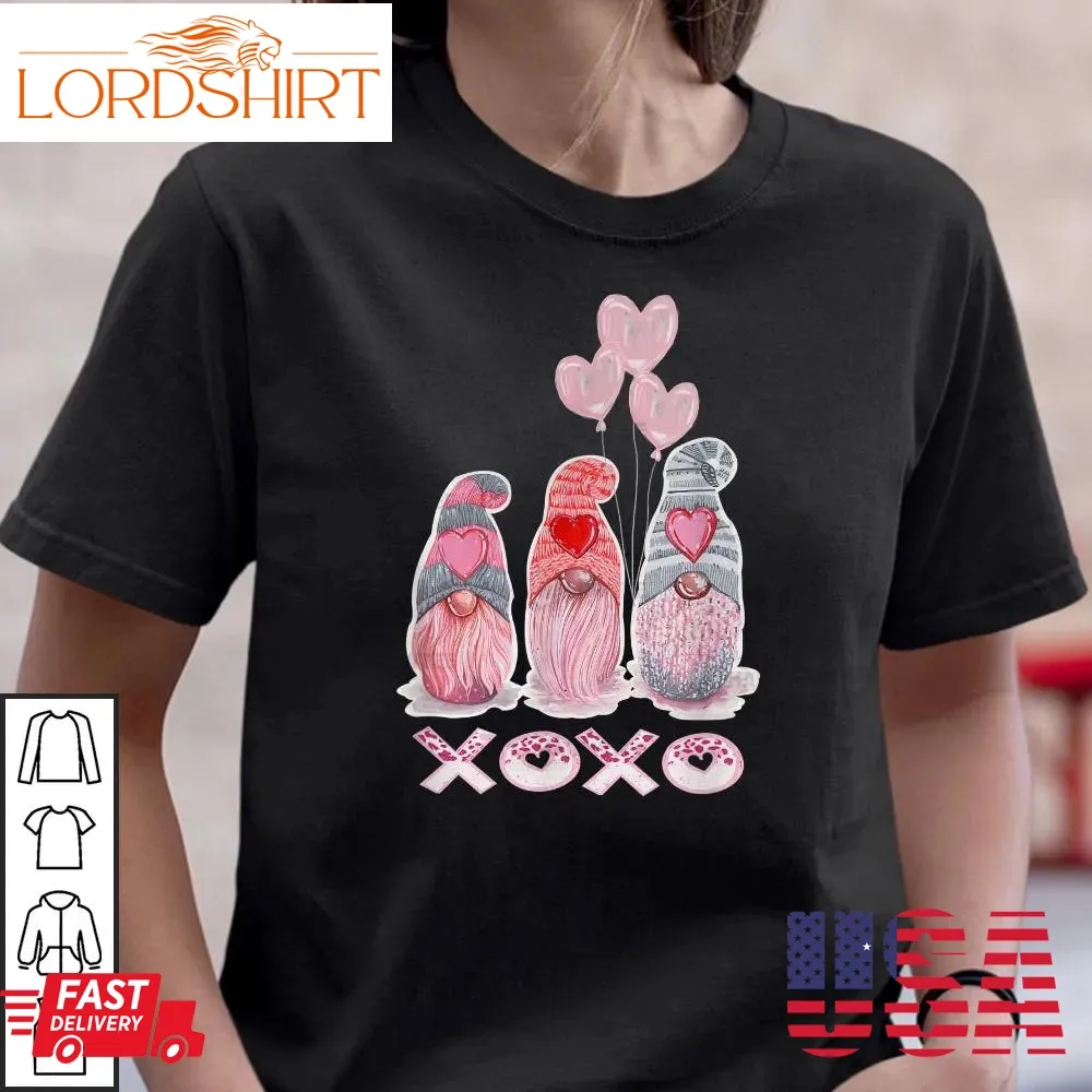 Love Gnome Valentines Day Shirt Love Valentine Gnomes Heart Xoxo