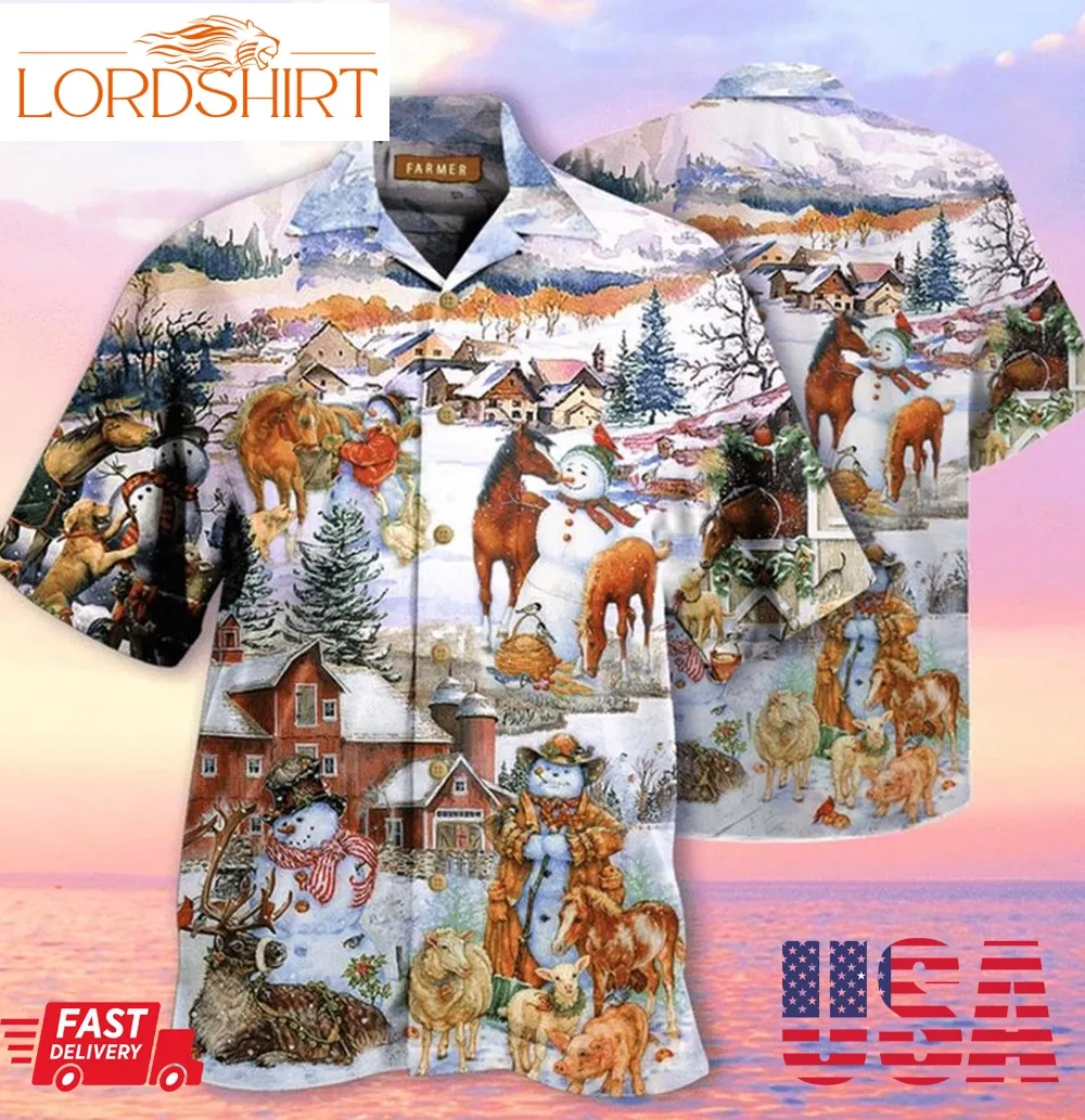 Love Horse And Farm Christmas Hawaiian Shirt