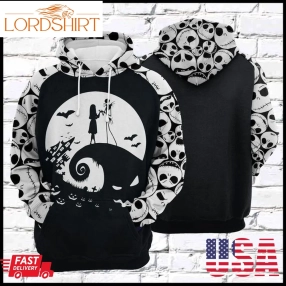 Love Jack Skellington And Sally Fishing 3D Hoodie For Men For Women All Over Printed Hoodie