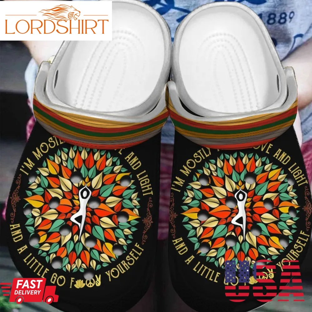 Love Yoga Pattern Clogs Crocs Shoes Gift For Christmas Thanksgiving Birthday   Lv Yoga285