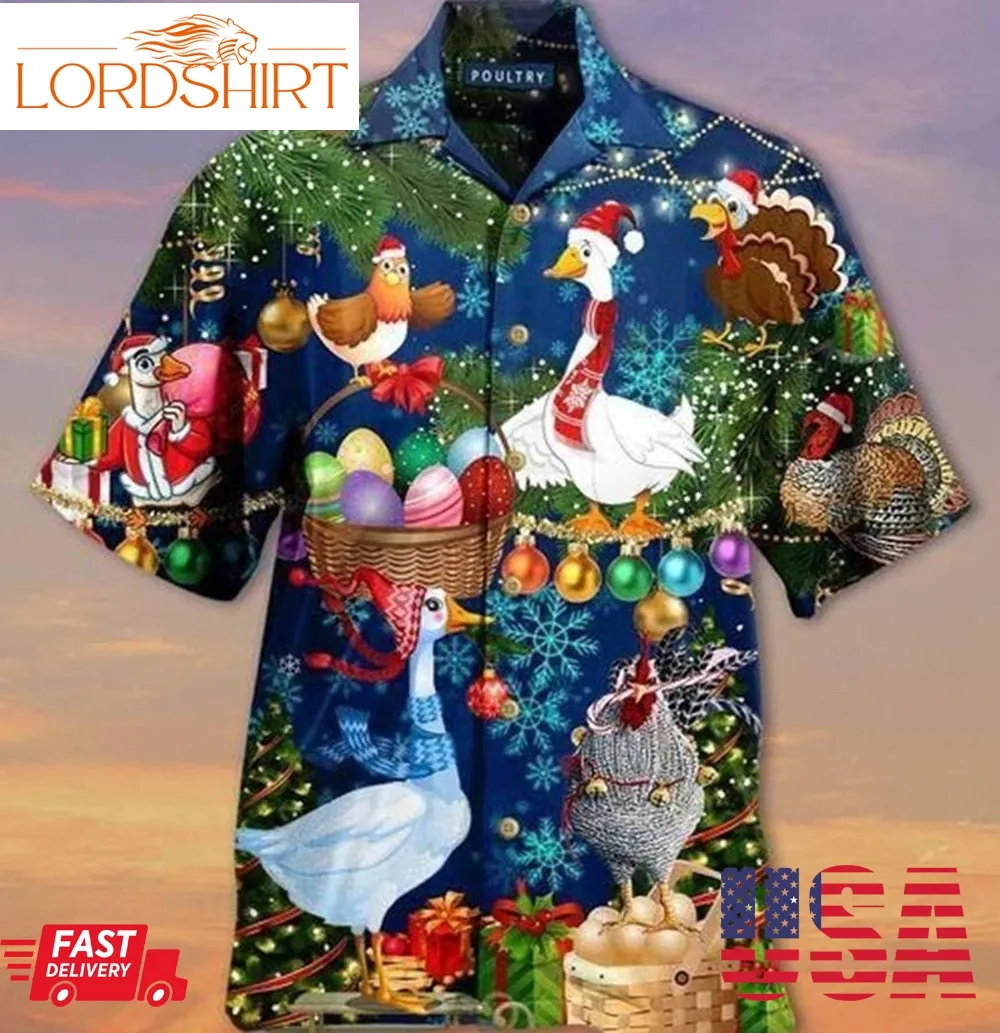 Lovely Goose And Chicken Welcome Thanksgiving And Christmas Hawaiian Aloha Shirts