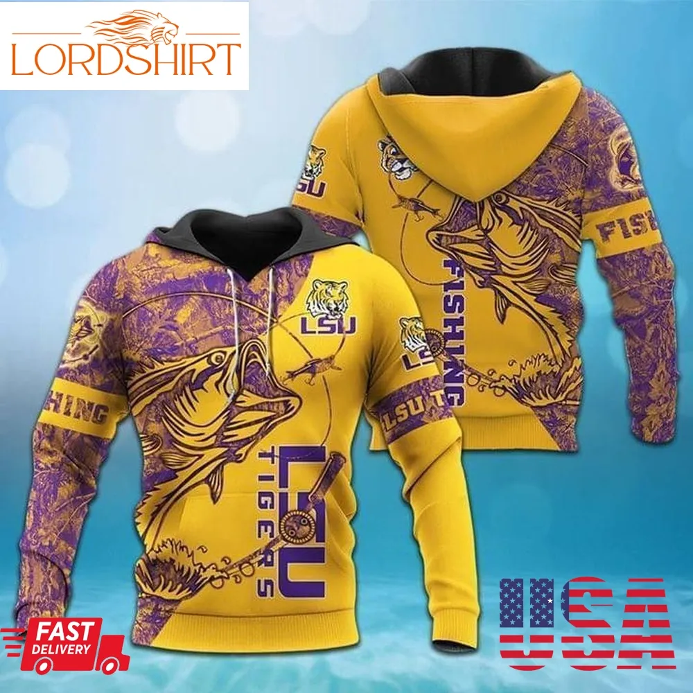 Lsu Tigers Ncaa Fan Fishing 3D Hoodie For Men For Women All Over Printed Hoodie