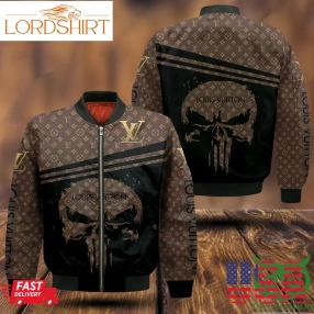 Luxury Louis Vuitton Brown With Monogram Skull Pattern And Name On Sleeve 3D Shirt