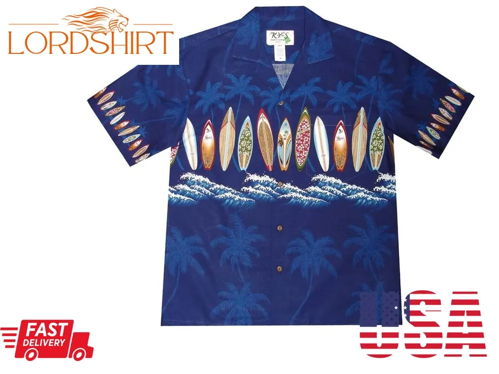 Made In Hawaii, Usa   Surf Board Cotton Hawaiian Shirts  Funny Aloha Shirts For Men  Camp Shirt For Men  Father & Son Matching Shirt