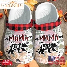 Mama Bear Shoes   Funny Cute Crocs Clogs Gifts For Birthday Thanksgiving   Cr Bear03