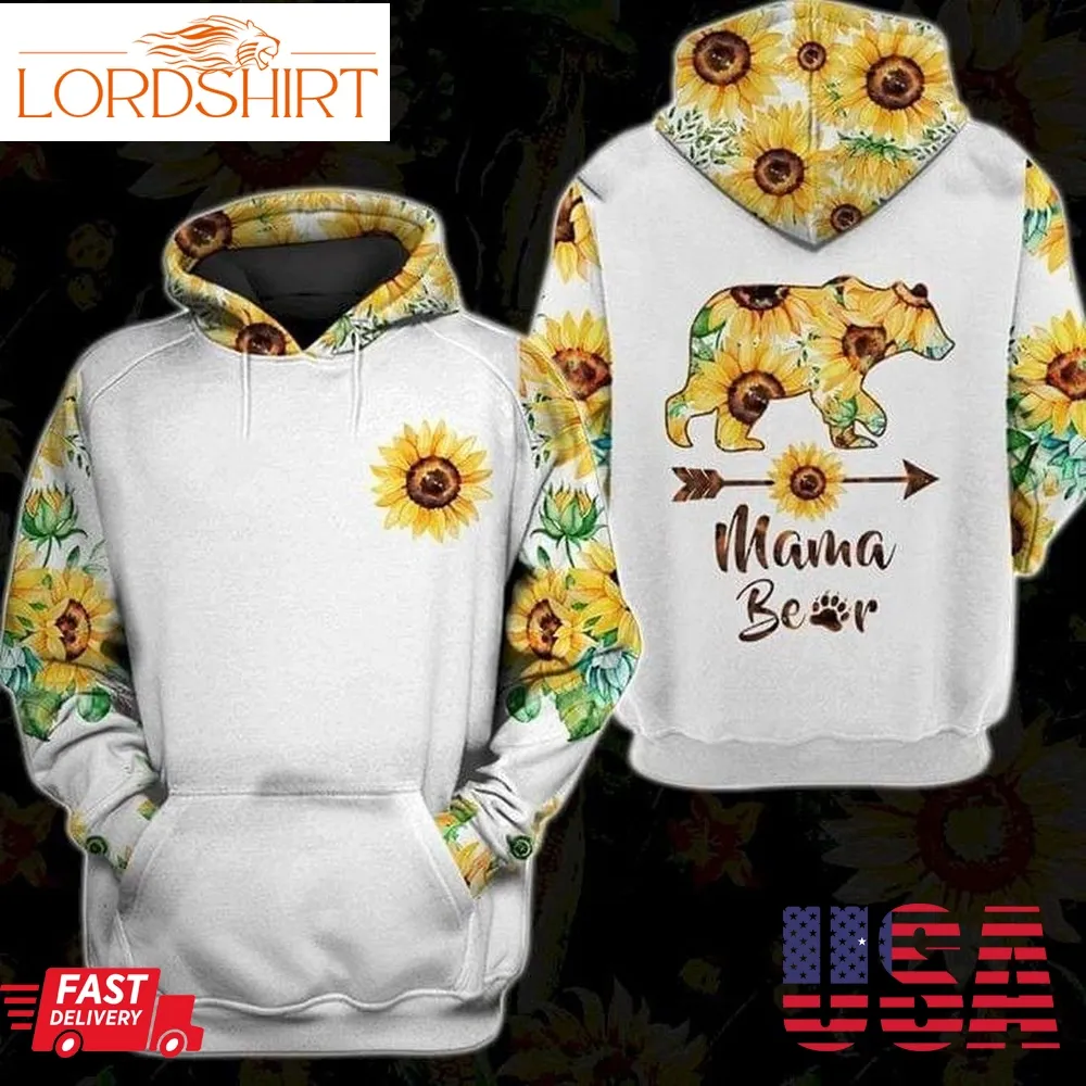 Mama Bear Sunflower For Bear Lover 3D Hoodie Sweatshirt