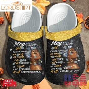 May Girl Black Queen Custom Crocs Shoes Clogs   Evil Loyal Outdoor Crocs Shoes Clogs Birthday Gift For Women Girl Daughter