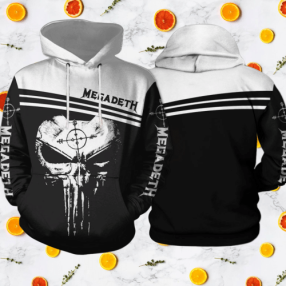 Megadeth Rock Band The Punisher Skull Megadeth Rock Band 3D Hoodie