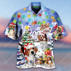 Merry Beagle Christmas Unisex Hawaiian Shirt