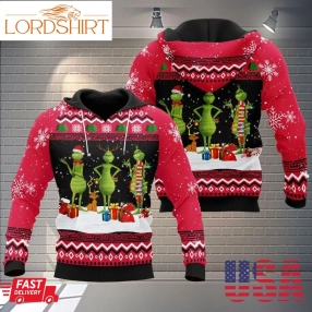 Merry Christmas Grinch And Gift 3D Sweatshirt Hoodie Hoodie Dress