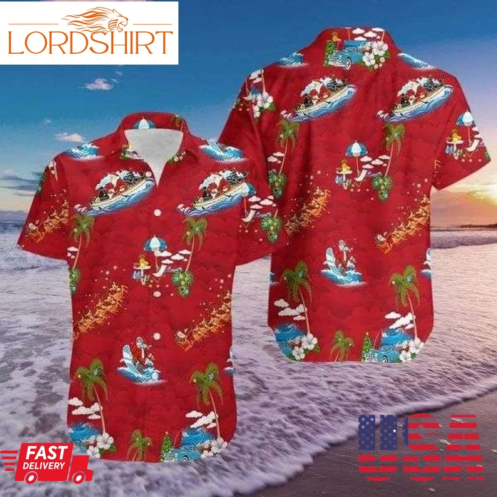 Merry Christmas Santa Claus Red Hawaiian Shirt