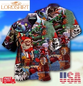 Merry Christmas Skull Hawaiian Shirt