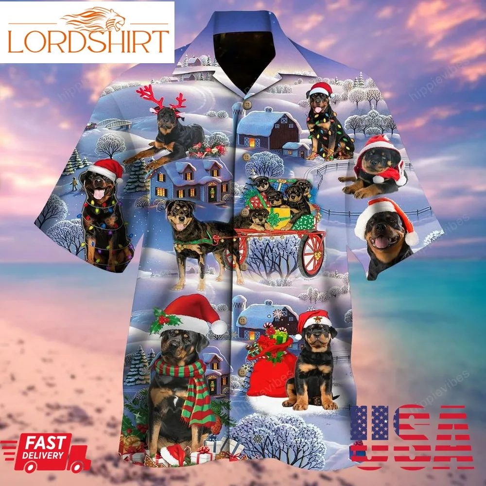 Merry Rottweiler Christmas Hawaiian Shirt Re