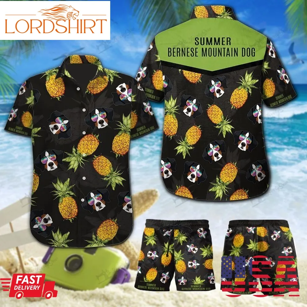 Mhtcho1002   Mhocho1002 Summer Bernese Mountain Dog Hawaii Set