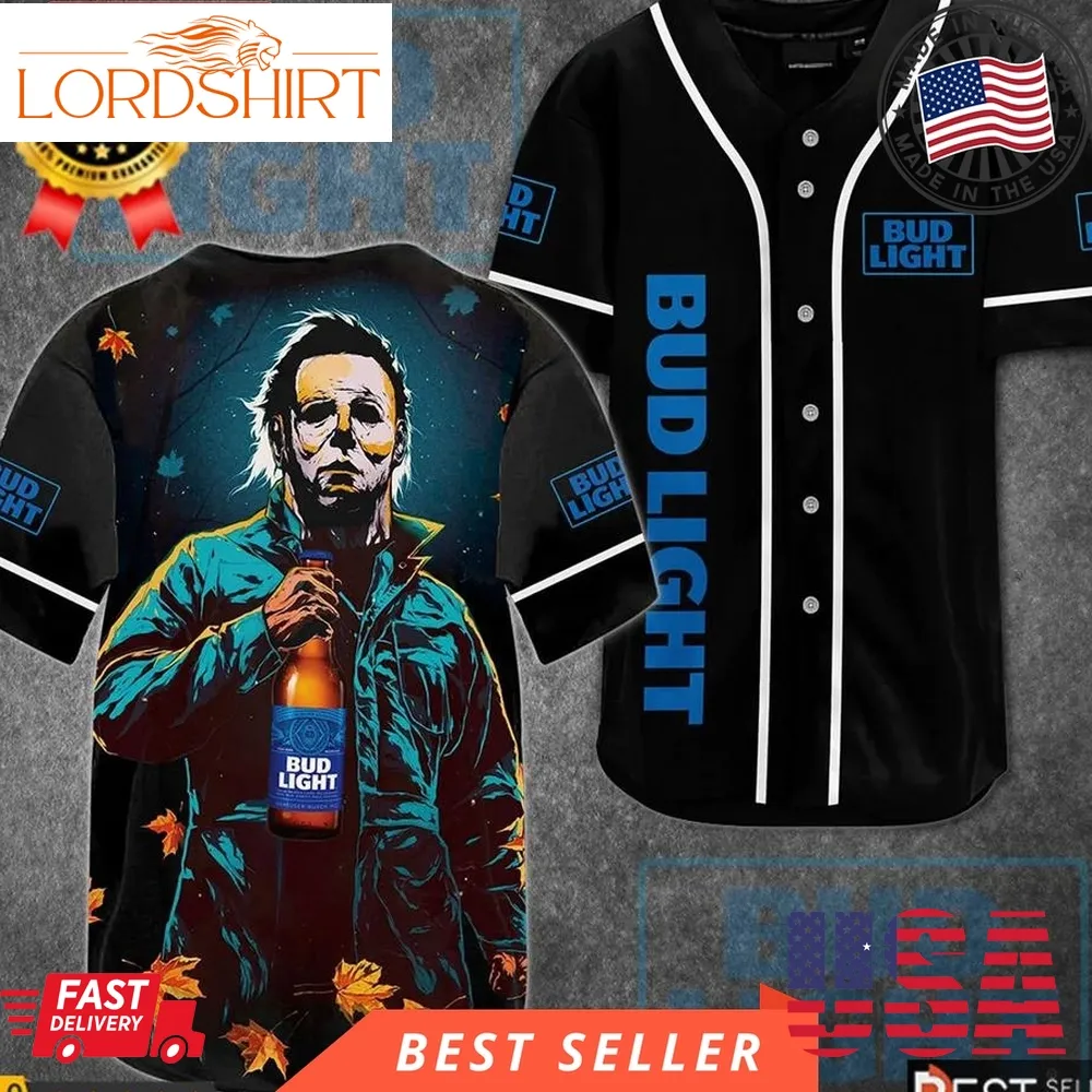 Michael Myers Halloween Costume Out Fit Ideas Horror Bud Light Baseball Jersey