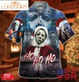 Michael Myers Ho Ho Ho This Is My Happy Christmas Face Hawaiian Shirt