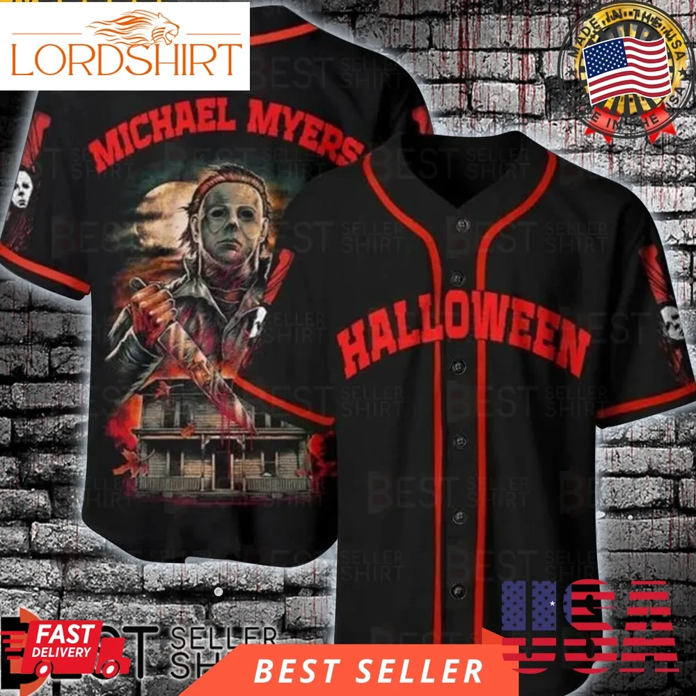 Michael Myers House Murder Bleed Horror Characters Halloween Baseball Jersey Tee