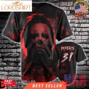 Michael Myers Murder Bleed Horror Characters Halloween Baseball Jersey Tee